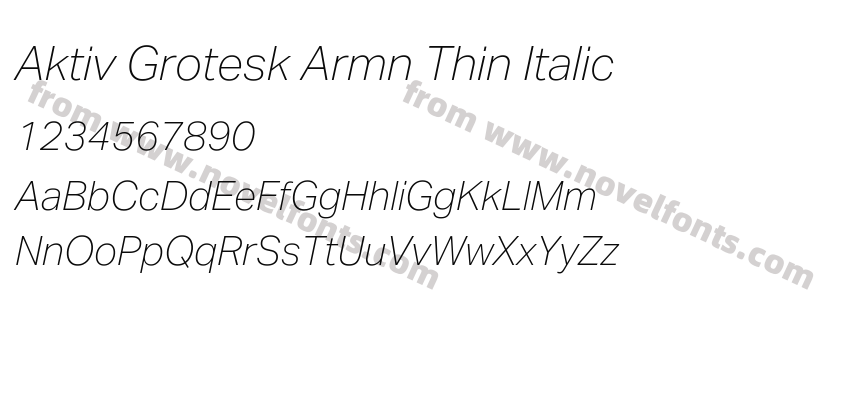Aktiv Grotesk Armn Thin ItalicPreview