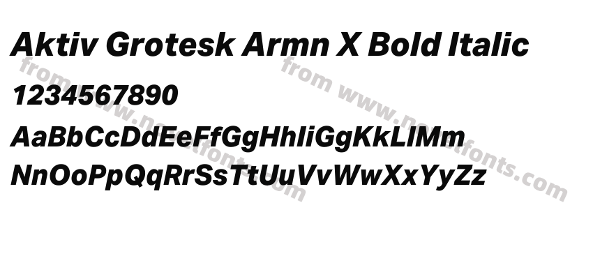 Aktiv Grotesk Armn X Bold ItalicPreview