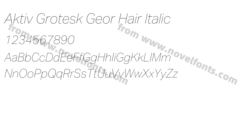 Aktiv Grotesk Geor Hair ItalicPreview