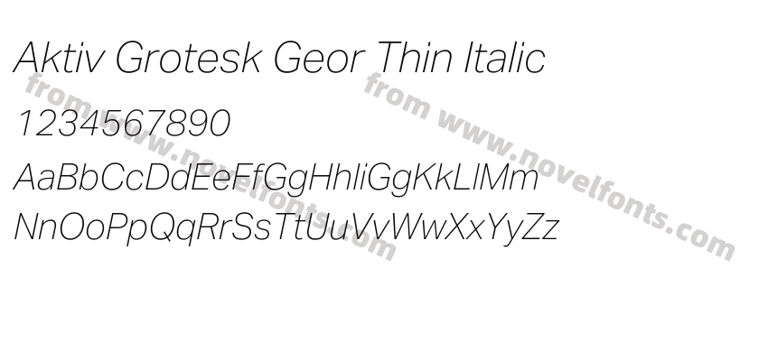 Aktiv Grotesk Geor Thin ItalicPreview