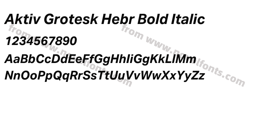 Aktiv Grotesk Hebr Bold ItalicPreview