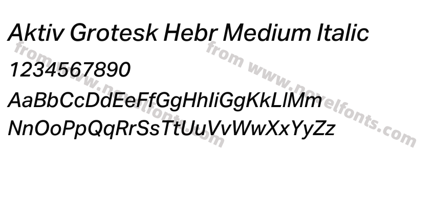 Aktiv Grotesk Hebr Medium ItalicPreview