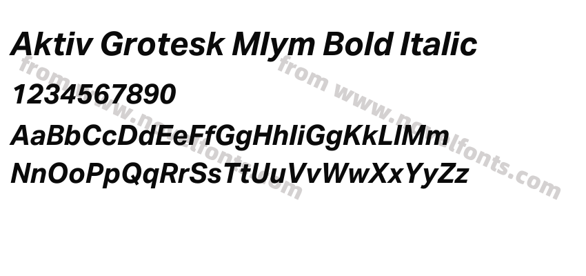 Aktiv Grotesk Mlym Bold ItalicPreview