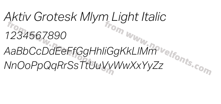 Aktiv Grotesk Mlym Light ItalicPreview