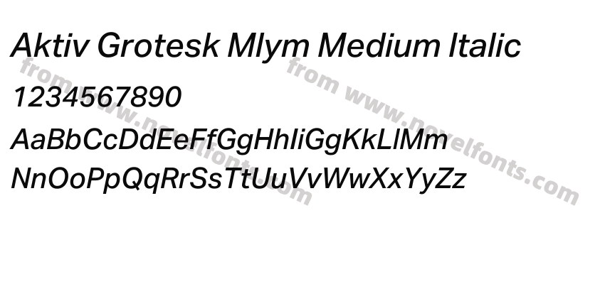 Aktiv Grotesk Mlym Medium ItalicPreview