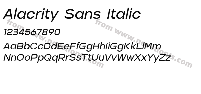 Alacrity Sans ItalicPreview