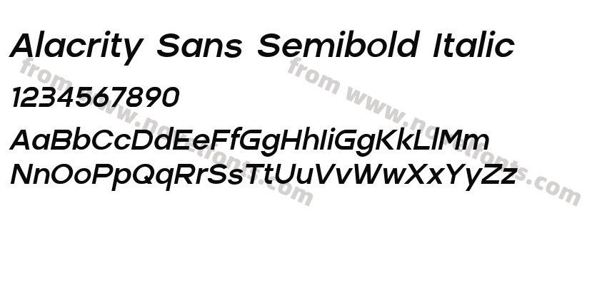 Alacrity Sans Semibold ItalicPreview