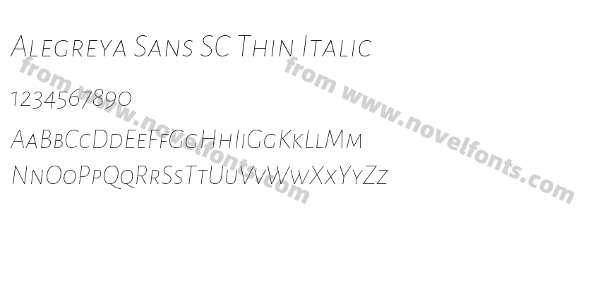 Alegreya Sans SC Thin ItalicPreview