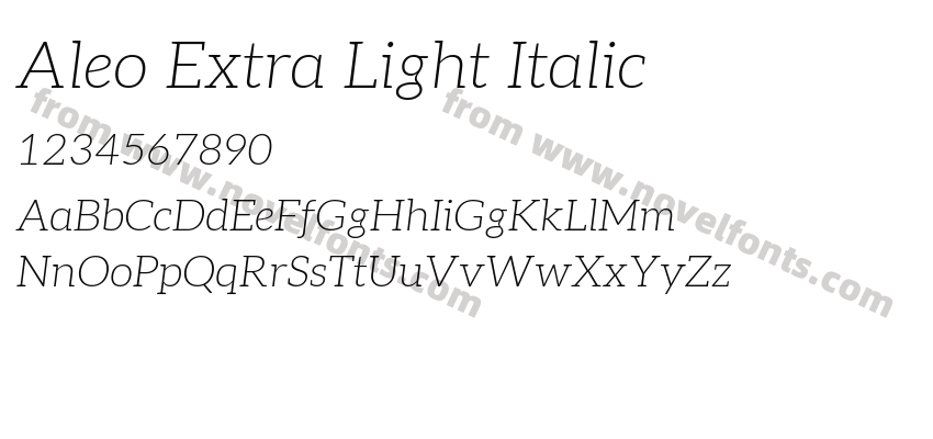 Aleo Extra Light ItalicPreview