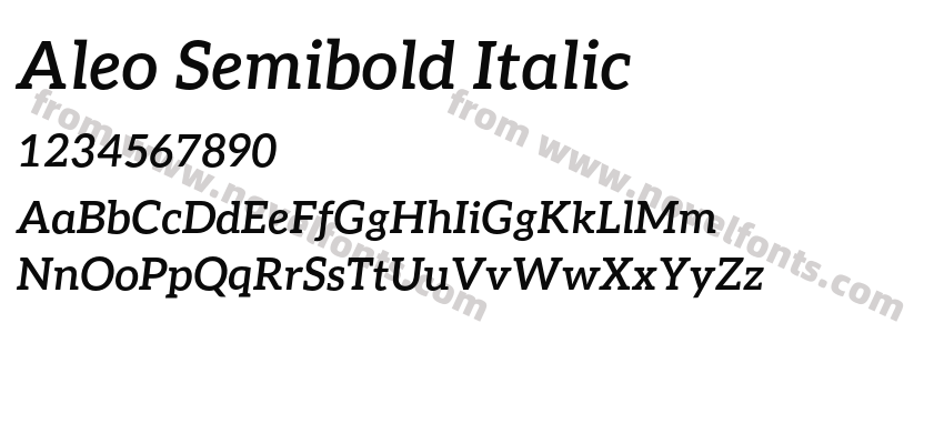 Aleo Semibold ItalicPreview