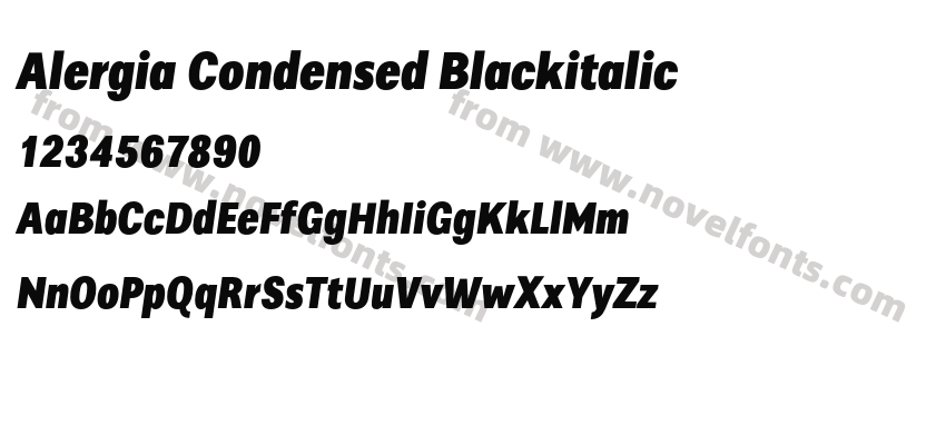 Alergia Condensed BlackitalicPreview