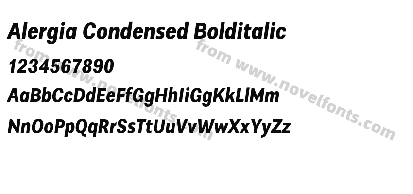 Alergia Condensed BolditalicPreview