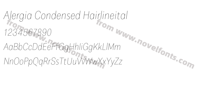 Alergia Condensed HairlineitalPreview