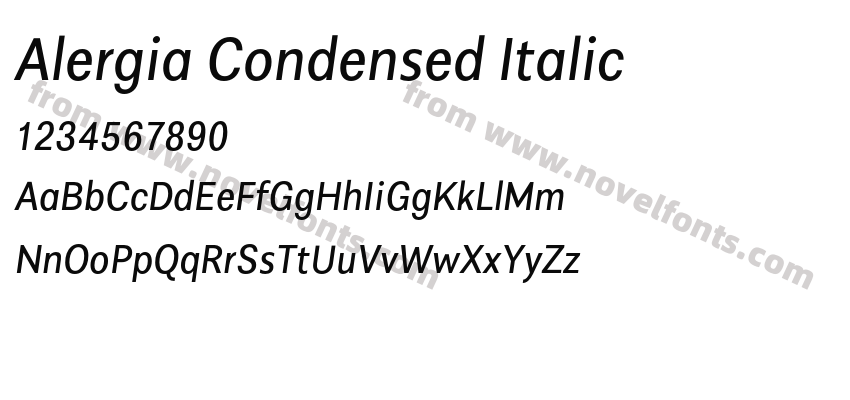 Alergia Condensed ItalicPreview