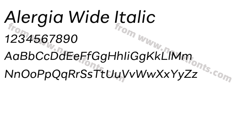 Alergia Wide ItalicPreview