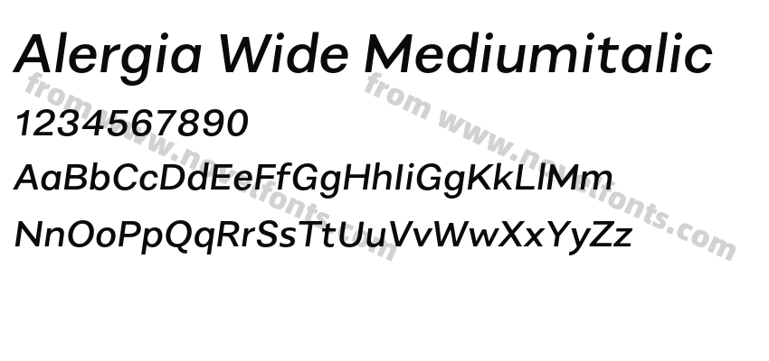 Alergia Wide MediumitalicPreview
