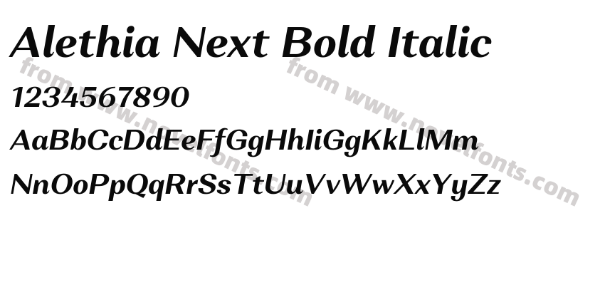 Alethia Next Bold ItalicPreview