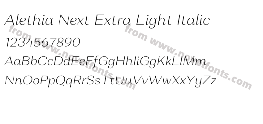 Alethia Next Extra Light ItalicPreview