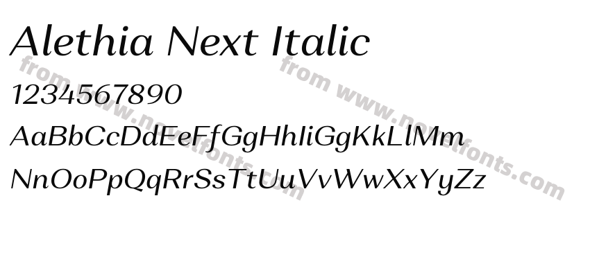 Alethia Next ItalicPreview