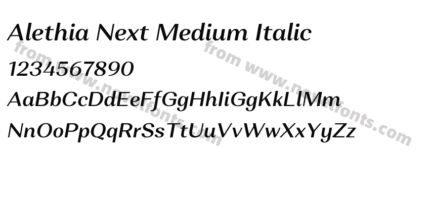Alethia Next Medium ItalicPreview