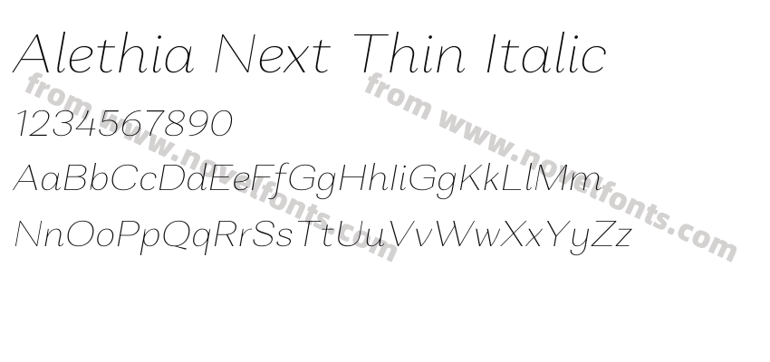 Alethia Next Thin ItalicPreview