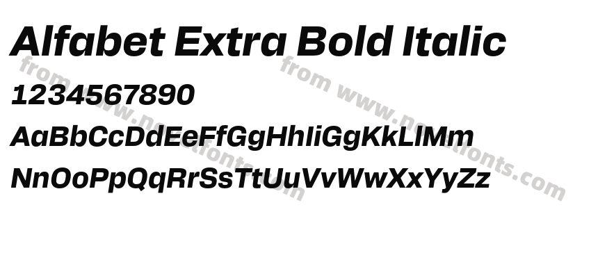 Alfabet Extra Bold ItalicPreview