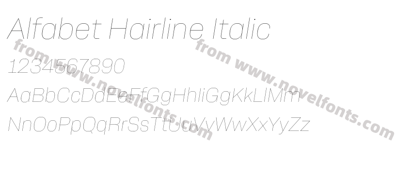 Alfabet Hairline ItalicPreview