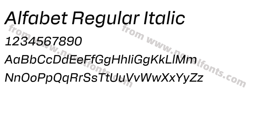 Alfabet Regular ItalicPreview