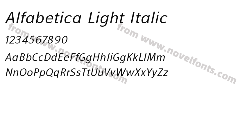 Alfabetica Light ItalicPreview