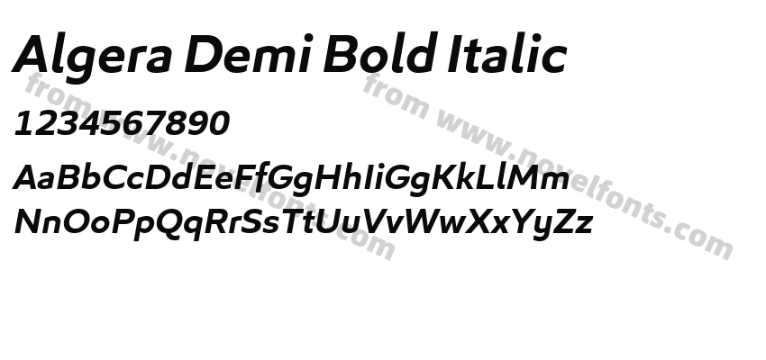 Algera Demi Bold ItalicPreview