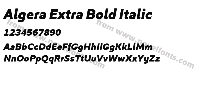 Algera Extra Bold ItalicPreview