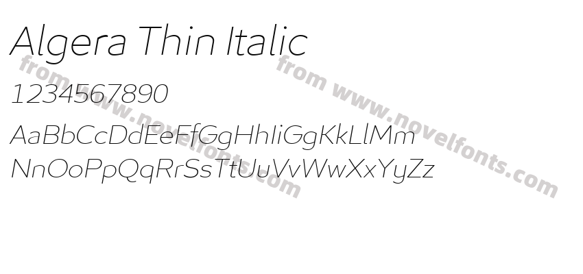 Algera Thin ItalicPreview