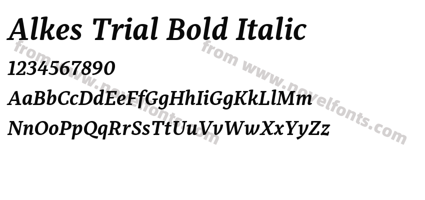 Alkes Trial Bold ItalicPreview