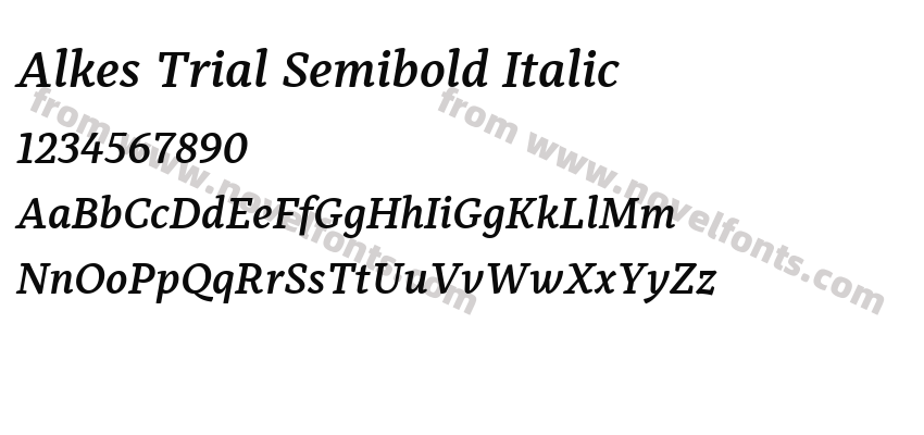 Alkes Trial Semibold ItalicPreview