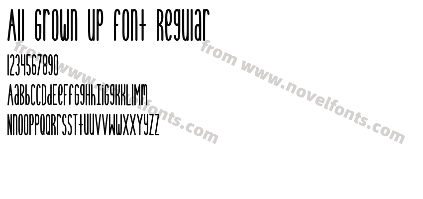 All Grown Up font RegularPreview