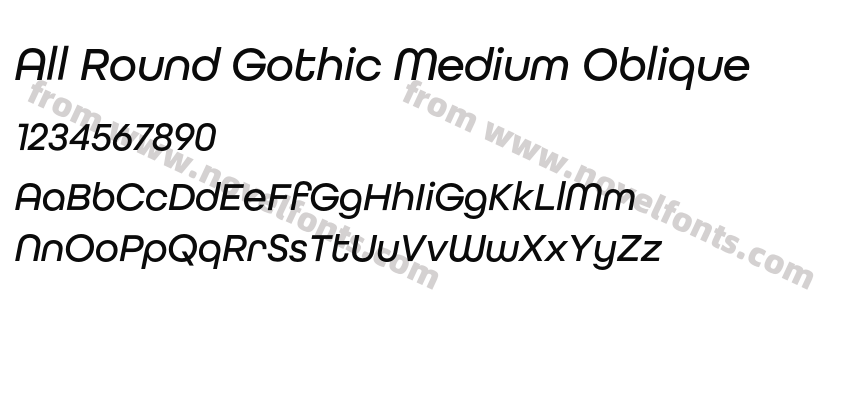 All Round Gothic Medium ObliquePreview