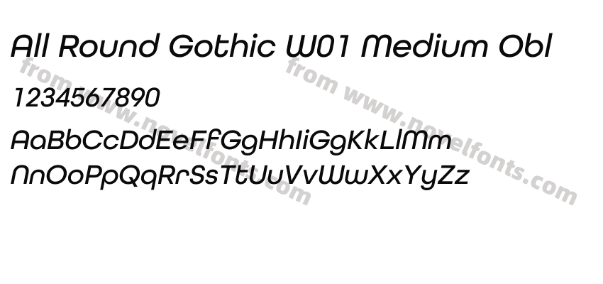 All Round Gothic W01 Medium OblPreview