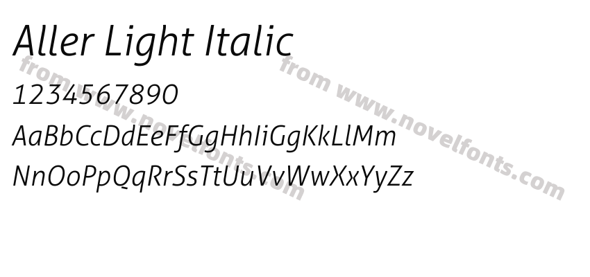 Aller Light ItalicPreview
