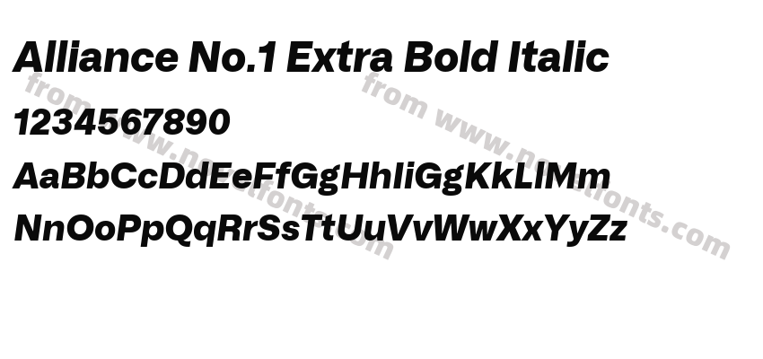 Alliance No.1 Extra Bold ItalicPreview
