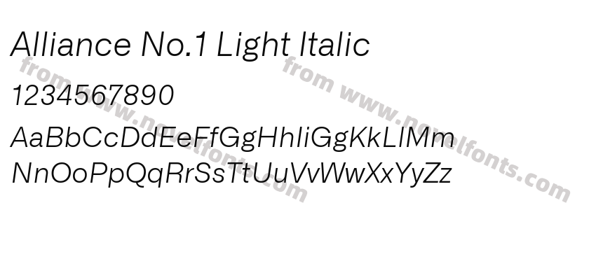 Alliance No.1 Light ItalicPreview