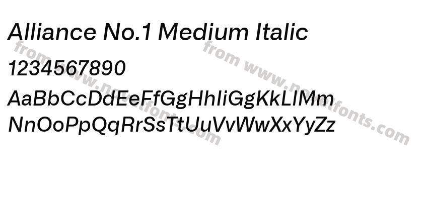 Alliance No.1 Medium ItalicPreview