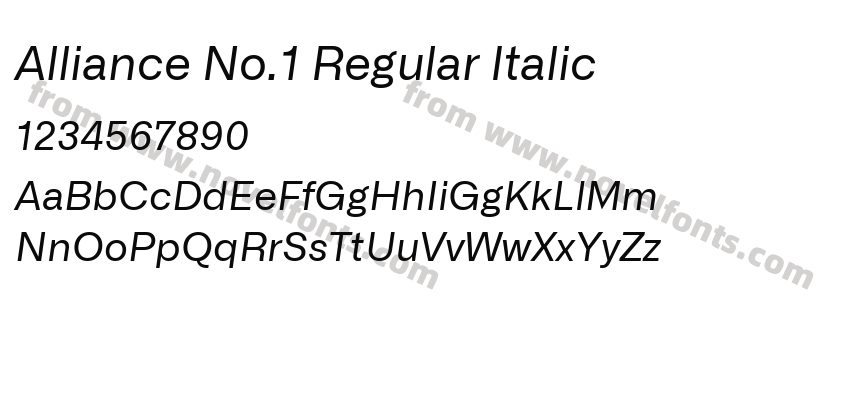 Alliance No.1 Regular ItalicPreview