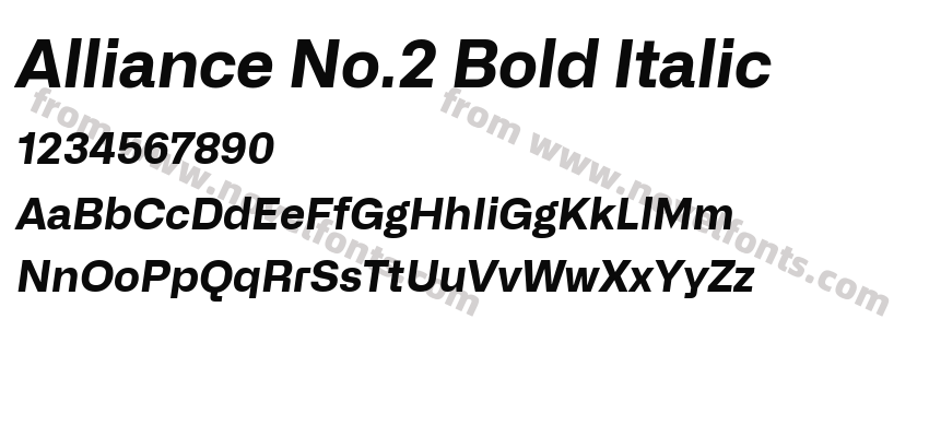 Alliance No.2 Bold ItalicPreview