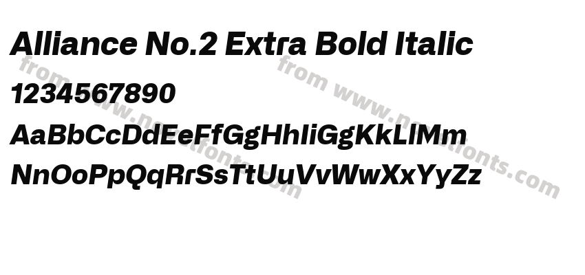 Alliance No.2 Extra Bold ItalicPreview