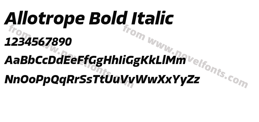 Allotrope Bold ItalicPreview