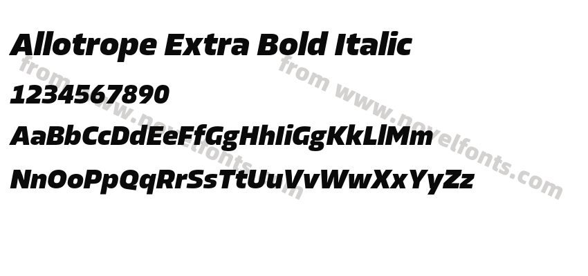 Allotrope Extra Bold ItalicPreview