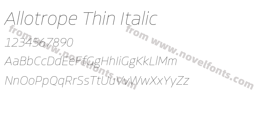 Allotrope Thin ItalicPreview