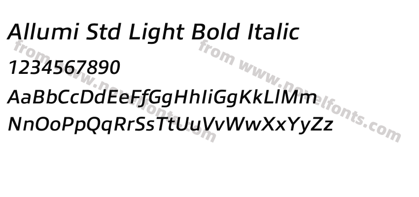Allumi Std Light Bold ItalicPreview
