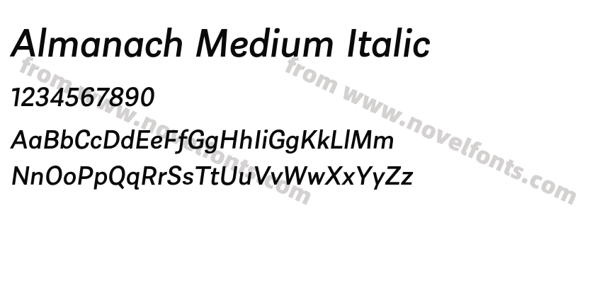 Almanach Medium ItalicPreview