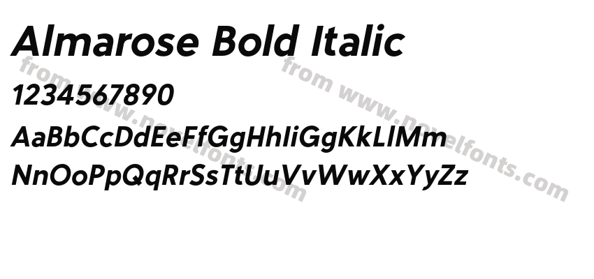 Almarose Bold ItalicPreview